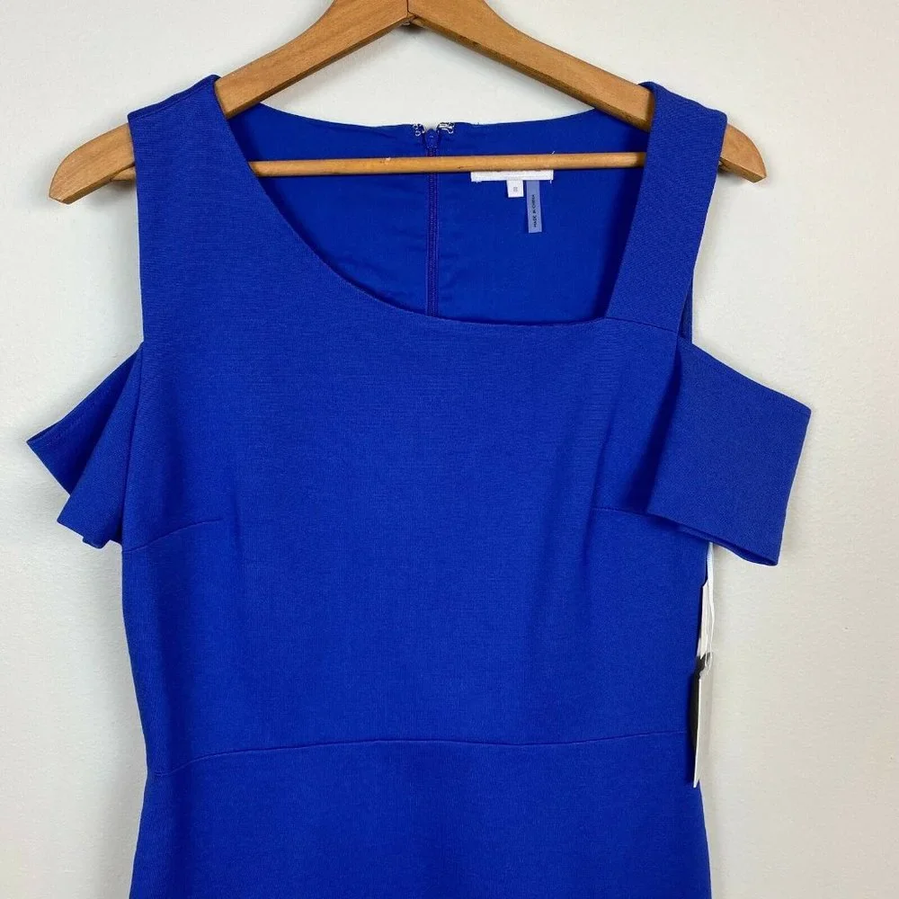 1. State Dress Womens 8 Blue Sheath Cut Out Cold‎ Shoulder Party $109 New